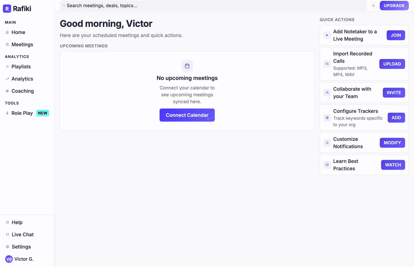 AI Role Play product demo — rep practicing a discovery call with an AI buyer and receiving instant scoring