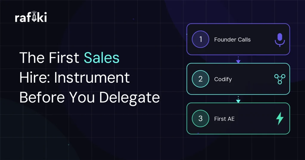 The First Sales Hire: Instrument Before You Delegate